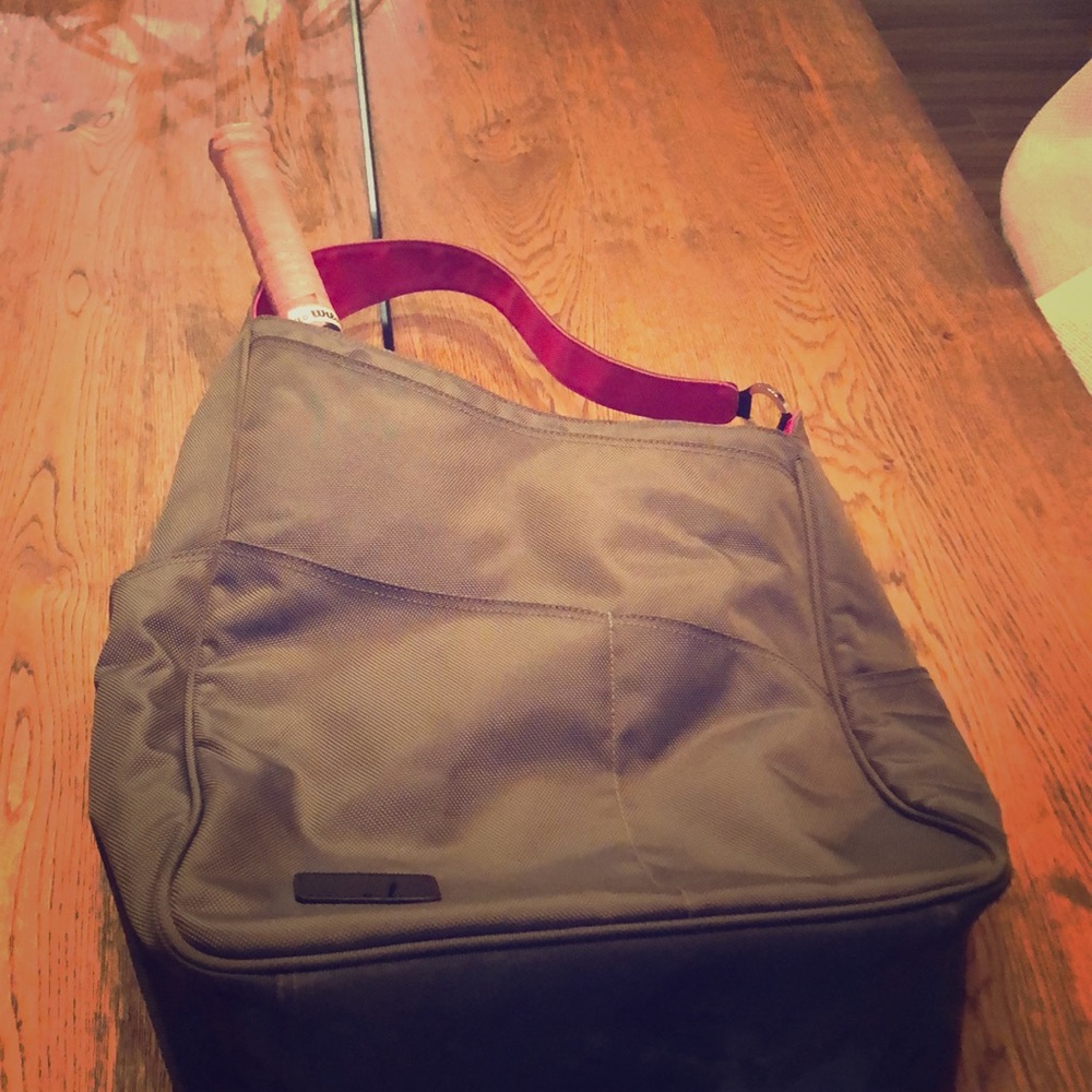 Maggie Mather grey tennis bag